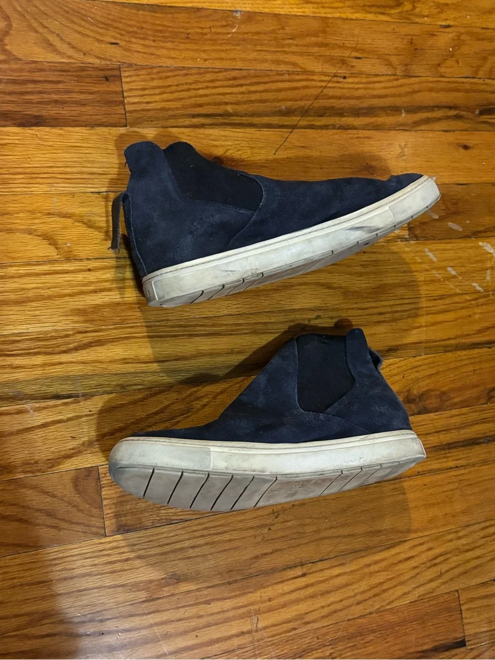 Vince Navy Suede High-Top Slip-On Sneakers Celine Prada Gucci 9 platform shoes